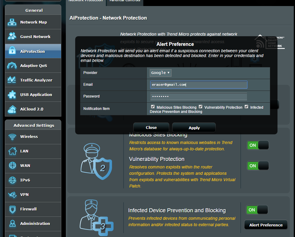 spectrum open haard Dek de tafel Allow ASUSWRT AiProtection send emails via Google Apps or 3rd party SMTP –  Marc Lane's Blog